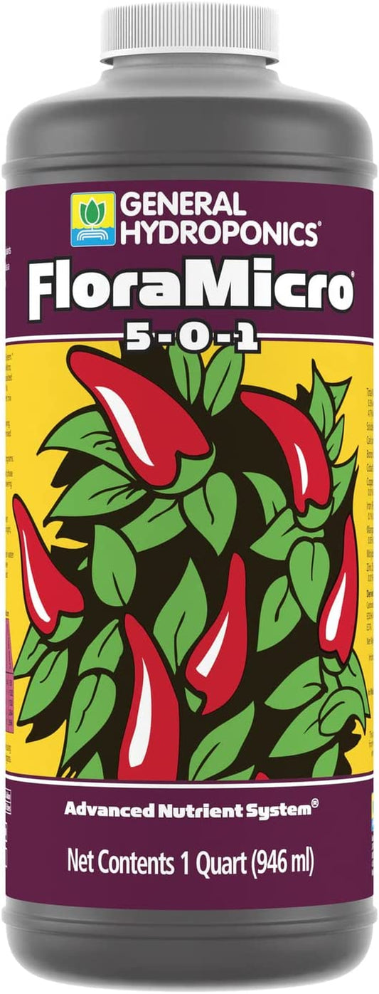 Floramicro 5-0-1, Use with Florabloom & Floragro for a Tailor-Made Nutrient Mix Ideal for Hydroponics, 1-Quart
